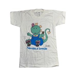 Kids Adorable & Loveable Graphic Tee Thrifted Vintage Style Size S